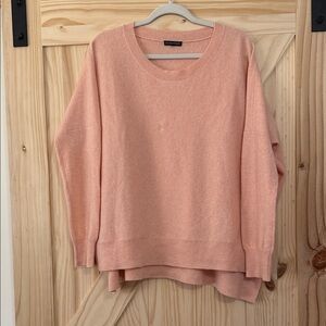 Eileen Fisher Peach Crew Neck Cashmere Sweater